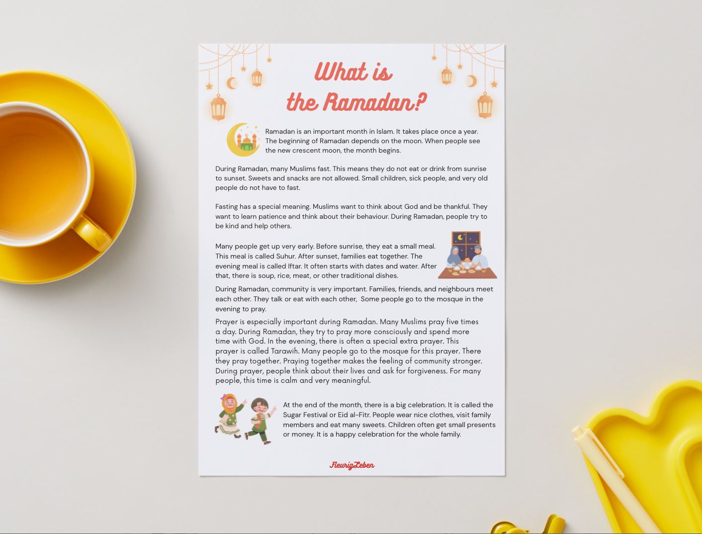 Ramadan - Engels werkblad