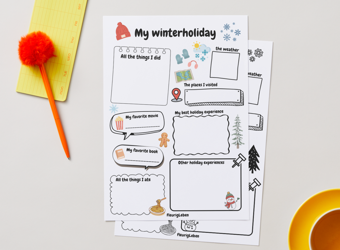 My winterholiday - Engels werkblad