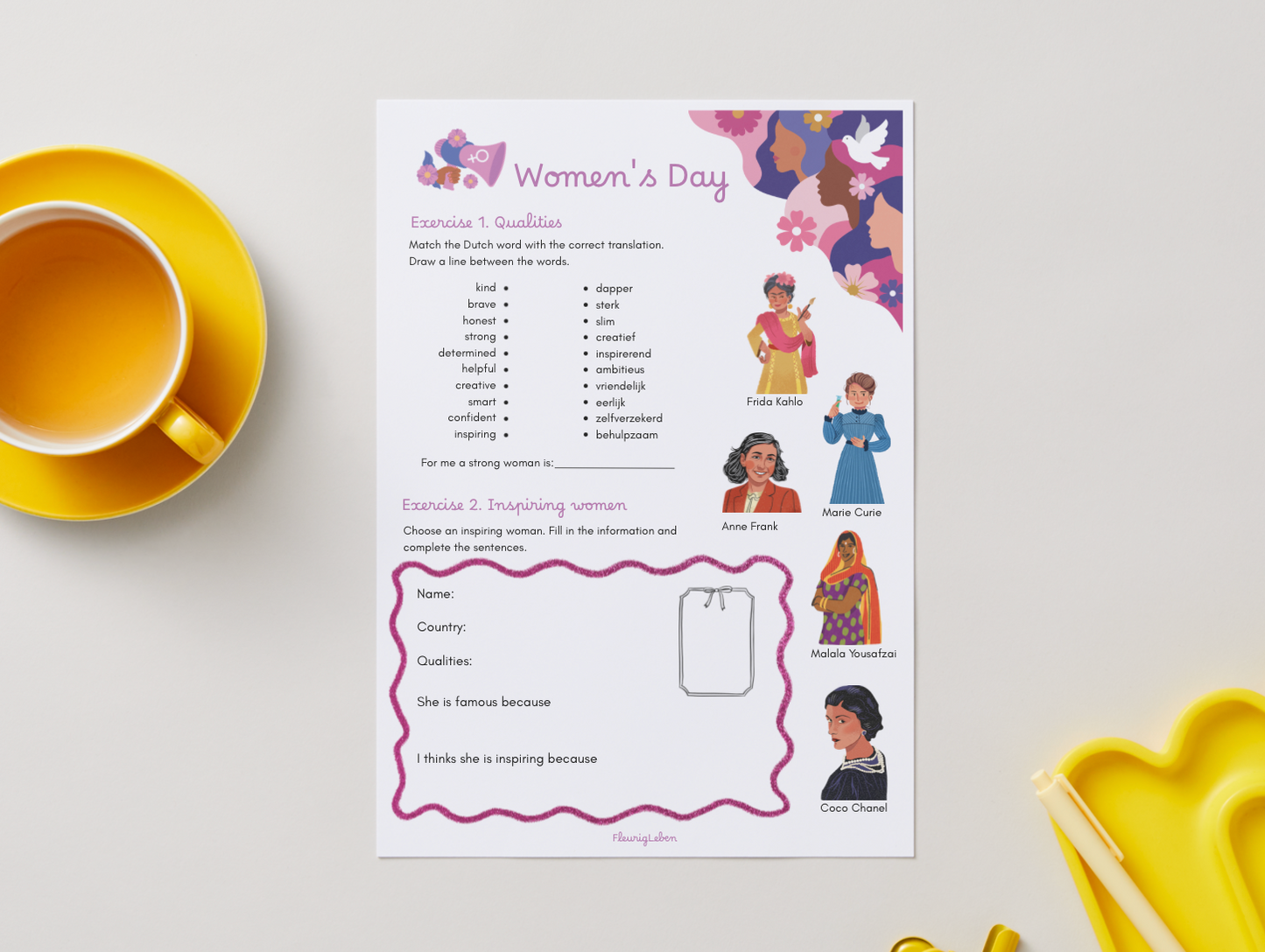 Women's Day - Engels werkblad (DE)