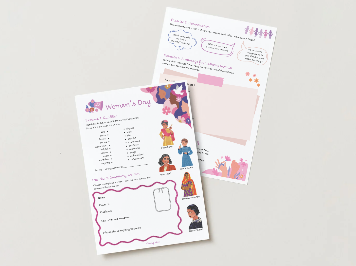 Women's Day - Engels werkblad (NL)