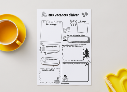 Mes vacances d'hiver – Französisches Arbeitsblatt