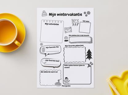 Meine Winterferien - Niederländisches Arbeitsblatt