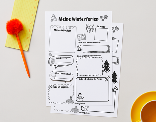 Meine Winterferien - Duits werkblad