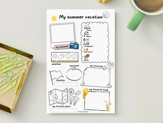 My summer vacation - Engels werkblad